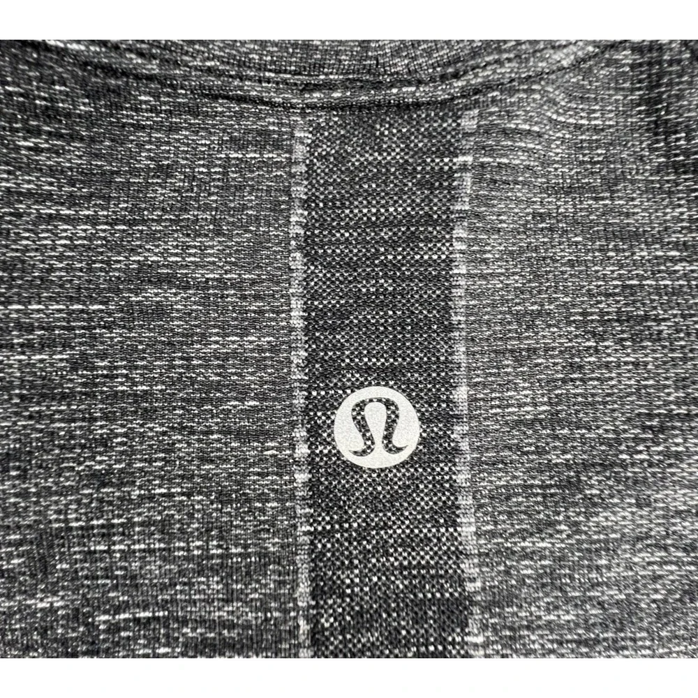 LULULEMON Swiftly Tech Long Sleeve Crew 2 Dark Gray Black Space-Dye Hip Length